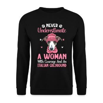Mrs. Courage Italian Greyhound Dog Lover - Unisex Sweatshirt - black - Front - Alina (178cm) & Michal (187cm)