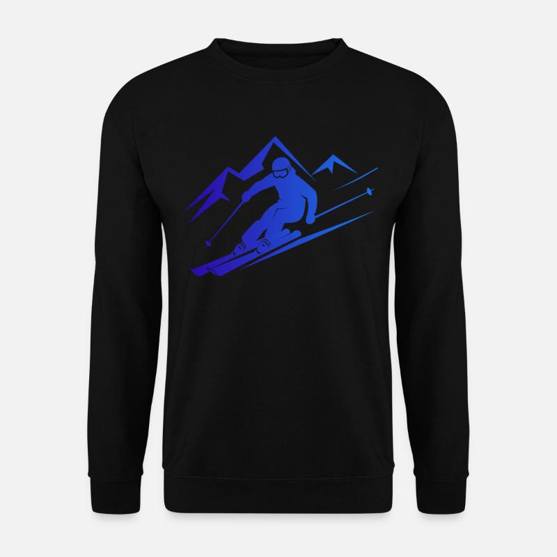 Skifahrer Ski Winter Winterurlaub Wintersport - Unisex Pullover - Schwarz