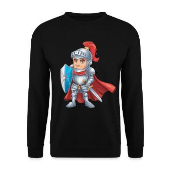 Freundlicher Ritter als Geburtstagsgeschenk Design - Unisex Pullover - Schwarz - Vorne - Alina (178cm) & Michal (187cm)