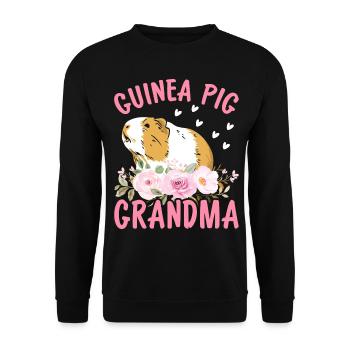Guinea pig granny - Unisex Sweatshirt - black - Front - Alina (178cm) & Michal (187cm)