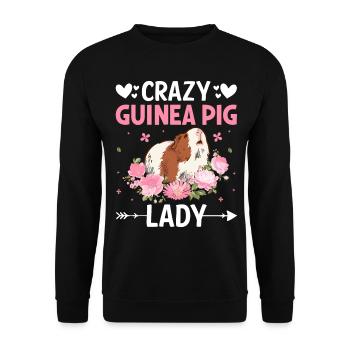 Crazy guinea pig lady - Unisex Sweatshirt - black - Front - Alina (178cm) & Michal (187cm)