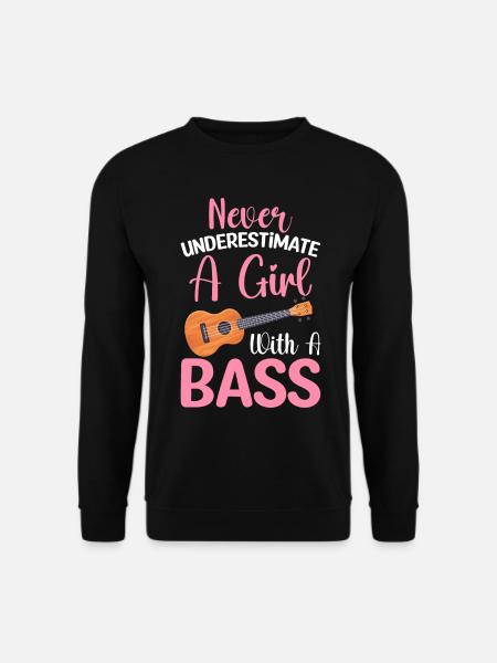 Ein Mädchen mit einem Bassisten Bassist - Unisex Pullover - Schwarz