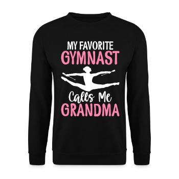 Lieblingsturnerin nennt mich Oma - Unisex Pullover - Schwarz - Vorne - Alina (178cm) & Michal (187cm)