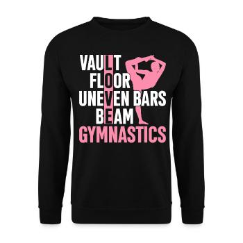 Saut Sol Barres asymétriques Gymnastique Gymnastique - Sweat-shirt Unisexe - noir - Devant - Alina (178cm) & Michal (187cm)