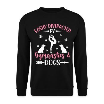 Gymnastique distraite Chiens Gymnaste Gymnastique - Sweat-shirt Unisexe - noir - Devant - Alina (178cm) & Michal (187cm)