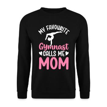 Favorite gymnast calls me mom - Unisex Sweatshirt - black - Front - Alina (178cm) & Michal (187cm)