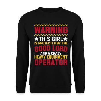 Mädchen Guter Gott Heavy Equipment Operator HEO - Unisex Pullover - Schwarz - Vorne - Alina (178cm) & Michal (187cm)