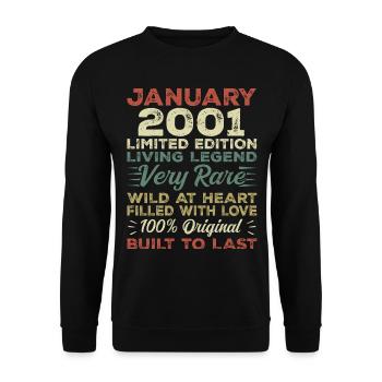 January 2001 Birthday - January 2001, January 2001 - Unisex Sweatshirt - black - Front - Alina (178cm) & Michal (187cm)