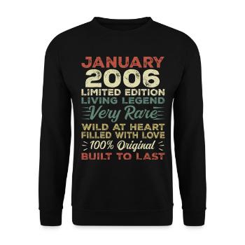 January 2006 Birthday - January 2006, January 2006 - Unisex Sweatshirt - black - Front - Alina (178cm) & Michal (187cm)