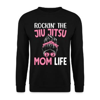 Rockin' The Jiu Jitsu Mom Life BJJ Martial Arts - Unisex Sweatshirt - black - Front - Alina (178cm) & Michal (187cm)