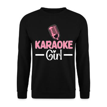 Karaoke Girl Lustige Karaoke Musikliebhaber Sänger - Unisex Pullover - Schwarz - Vorne - Alina (178cm) & Michal (187cm)