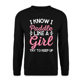 Girls Kayak Kayaking Paddling Lover Paddle - Unisex Sweatshirt - black - Front - Alina (178cm) & Michal (187cm)