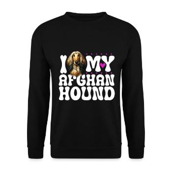 J’adore mon lévrier afghan - Sweat-shirt Unisexe - noir - Devant - Alina (178cm) & Michal (187cm)