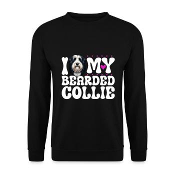 J’adore mon Bearded Collie - Sweat-shirt Unisexe - noir - Devant - Alina (178cm) & Michal (187cm)