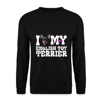 J’adore mon Toy Terrier anglais - Sweat-shirt Unisexe - noir - Devant - Alina (178cm) & Michal (187cm)