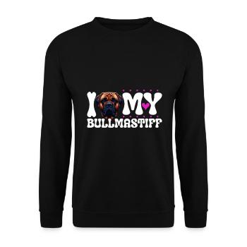 J'adore mon Bullmastiff - Sweat-shirt Unisexe - noir - Devant - Alina (178cm) & Michal (187cm)