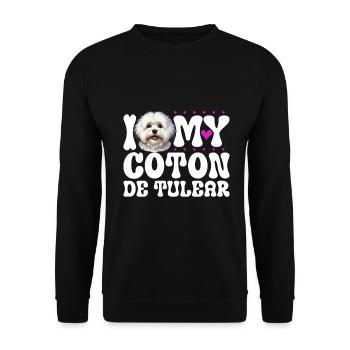 J'adore mon Coton de Tuléar - Sweat-shirt Unisexe - noir - Devant - Alina (178cm) & Michal (187cm)