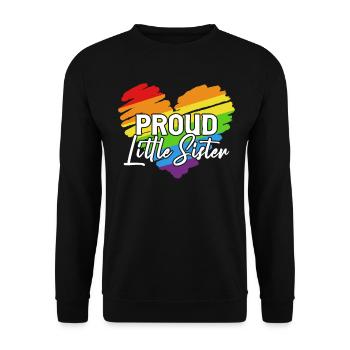 LGBTQ Sister Proud Little Sister - Unisex Sweatshirt - black - Front - Alina (178cm) & Michal (187cm)