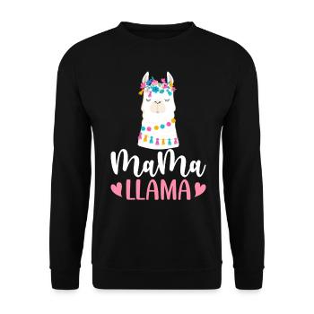 Mama Llama Llama Alpaca Mama - Unisex Sweatshirt - black - Front - Alina (178cm) & Michal (187cm)