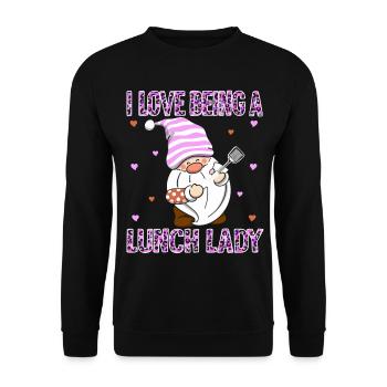 I love being a canteen clerk - Unisex Sweatshirt - black - Front - Alina (178cm) & Michal (187cm)