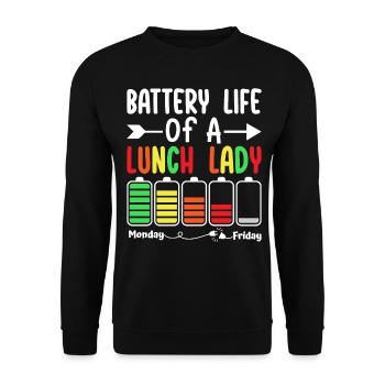 Battery life of an employee in the - Unisex Sweatshirt - black - Front - Alina (178cm) & Michal (187cm)