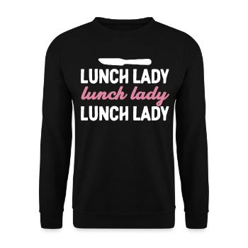 Lunch Woman Cafeteria Employee - Unisex Sweatshirt - black - Front - Alina (178cm) & Michal (187cm)