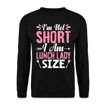 Ich bin nicht klein, ich bin Mittagessen Dame - Unisex Pullover - Schwarz - Vorne - Alina (178cm) & Michal (187cm)