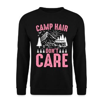 Rv Camping Camper Camping Filles Camp Hair Don’t - Sweat-shirt Unisexe - noir - Devant - Alina (178cm) & Michal (187cm)