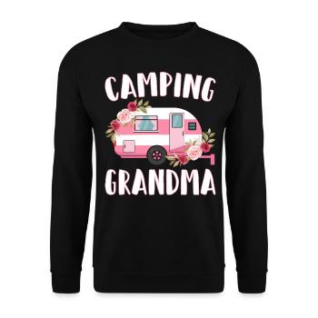 Motorhome Camping Grandma Caravan Glamping Camping - Unisex Sweatshirt - black - Front - Alina (178cm) & Michal (187cm)