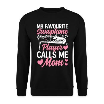 Saxophonist Mama Saxophonist Mama Saxophonist Kind - Unisex Pullover - Schwarz - Vorne - Alina (178cm) & Michal (187cm)