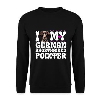 J’adore mon German Shorthair - Sweat-shirt Unisexe - noir - Devant - Alina (178cm) & Michal (187cm)