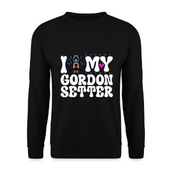 J’adore mon Gordon Setter - Sweat-shirt Unisexe - noir - Devant - Alina (178cm) & Michal (187cm)