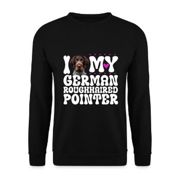 J’adore mon Stichelhaar allemand - Sweat-shirt Unisexe - noir - Devant - Alina (178cm) & Michal (187cm)