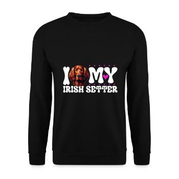 I love my Irish Red Setter - Unisex Sweatshirt - black - Front - Alina (178cm) & Michal (187cm)