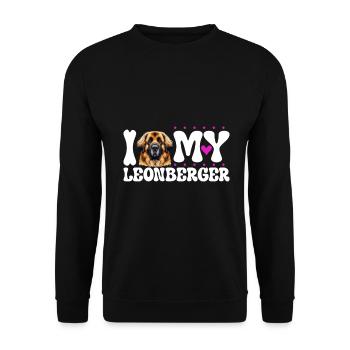 J'adore mon Léonberg - Sweat-shirt Unisexe - noir - Devant - Alina (178cm) & Michal (187cm)