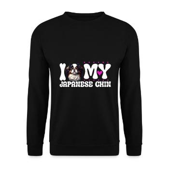 I love my Japanese Chin - Unisex Sweatshirt - black - Front - Alina (178cm) & Michal (187cm)