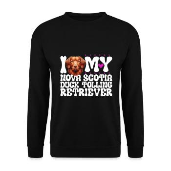 J’adore le Nova Scotia Duck Tolling Retriever - Sweat-shirt Unisexe - noir - Devant - Alina (178cm) & Michal (187cm)