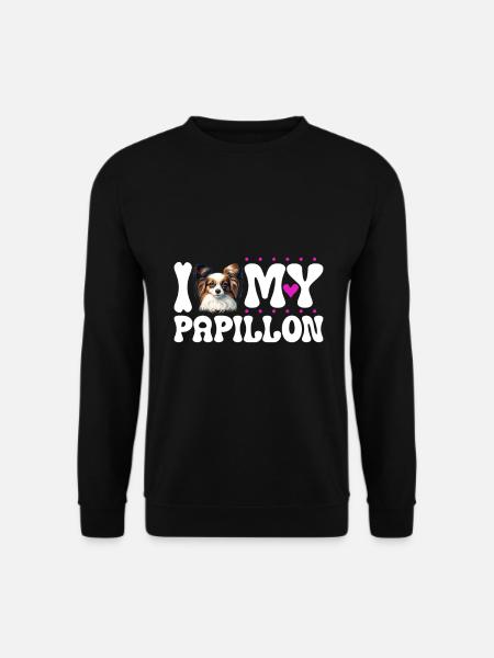 I love my Papillon - Unisex Sweatshirt - black