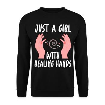 Massage Therapist Therapy LMT Just A Girl With - Unisex Sweatshirt - black - Front - Alina (178cm) & Michal (187cm)