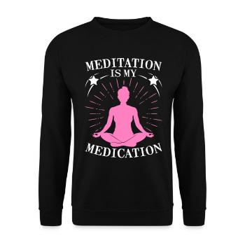 La méditation est mon chakra de médecine du yoga - Sweat-shirt Unisexe - noir - Devant - Alina (178cm) & Michal (187cm)