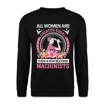 Des machinistes créés par des femmes - Sweat-shirt Unisexe - noir - Devant - Alina (178cm) & Michal (187cm)
