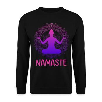 Namaste Yoga Meditation Combinaison de méditation - Sweat-shirt Unisexe - noir - Devant - Alina (178cm) & Michal (187cm)