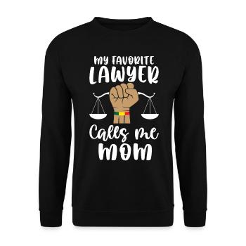 L’avocat préféré appelle la mère mélanine peau brune - Sweat-shirt Unisexe - noir - Devant - Alina (178cm) & Michal (187cm)