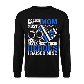 Policier Maman Héros J’ai élevé la mine Application de la loi - Sweat-shirt Unisexe - noir - Devant - Alina (178cm) & Michal (187cm)