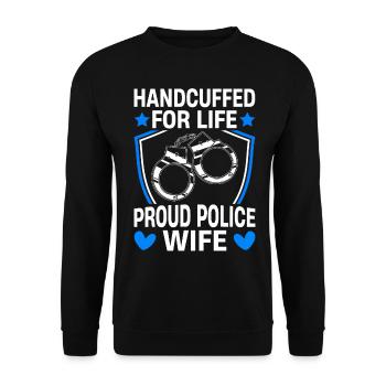 La vie menottée Police Femme Policier - Sweat-shirt Unisexe - noir - Devant - Alina (178cm) & Michal (187cm)