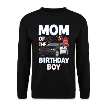 Mom Birthday Boy Policeman Law Enforcement - Unisex Sweatshirt - black - Front - Alina (178cm) & Michal (187cm)