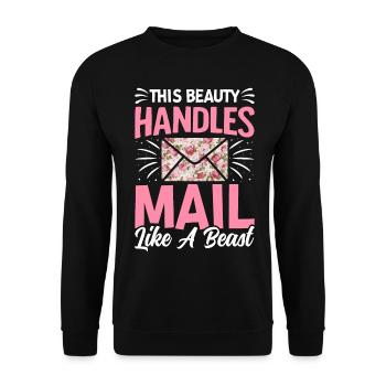 Postal Service Postal Worker Postwoman Beauty - Unisex Sweatshirt - black - Front - Alina (178cm) & Michal (187cm)