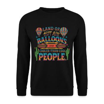 New Mexico Land of Hot Balloons - Unisex Pullover - Schwarz - Vorne - Alina (178cm) & Michal (187cm)