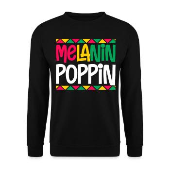 Melanin Poppin Brown Skin Black Story - Unisex Sweatshirt - black - Front - Alina (178cm) & Michal (187cm)
