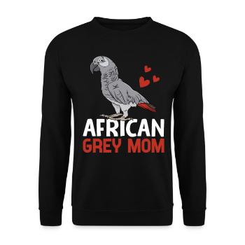 Gris Africain Maman Perroquet Maman Perroquet Oiseau Femme - Sweat-shirt Unisexe - noir - Devant - Alina (178cm) & Michal (187cm)